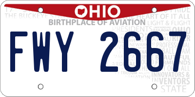 OH license plate FWY2667