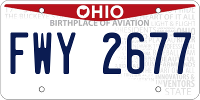 OH license plate FWY2677