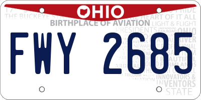 OH license plate FWY2685