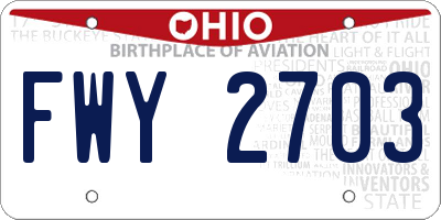 OH license plate FWY2703