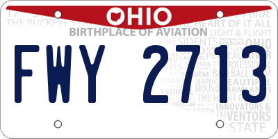 OH license plate FWY2713