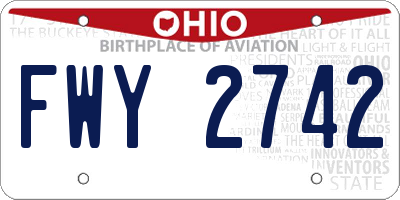 OH license plate FWY2742