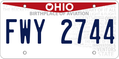 OH license plate FWY2744