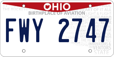 OH license plate FWY2747