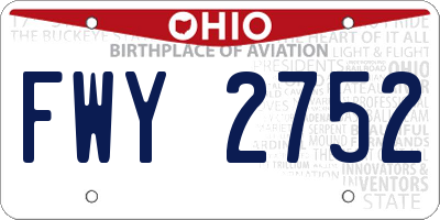 OH license plate FWY2752