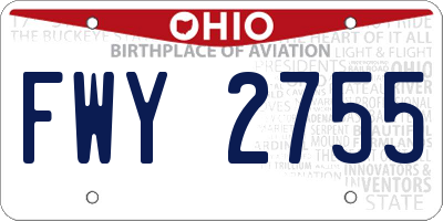 OH license plate FWY2755