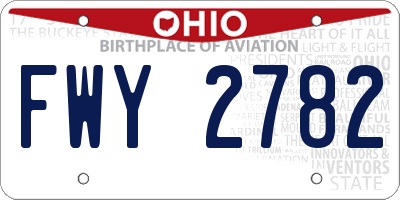 OH license plate FWY2782