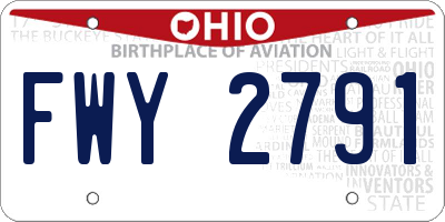 OH license plate FWY2791