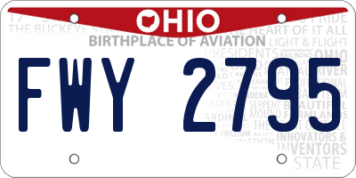 OH license plate FWY2795