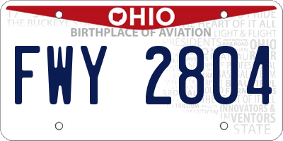 OH license plate FWY2804