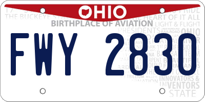 OH license plate FWY2830