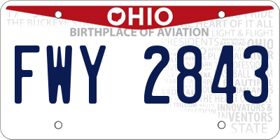 OH license plate FWY2843