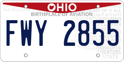 OH license plate FWY2855