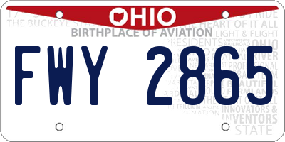 OH license plate FWY2865