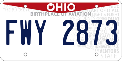 OH license plate FWY2873