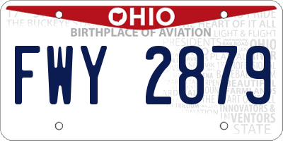 OH license plate FWY2879