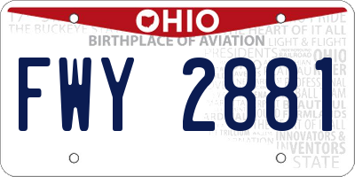 OH license plate FWY2881