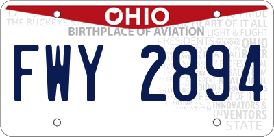 OH license plate FWY2894