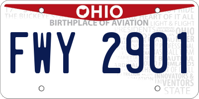 OH license plate FWY2901