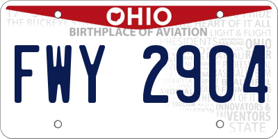 OH license plate FWY2904