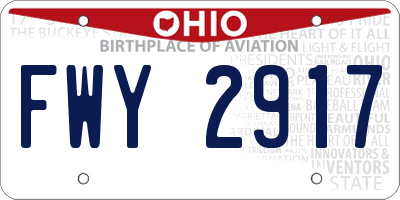 OH license plate FWY2917