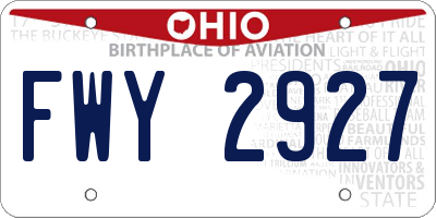 OH license plate FWY2927