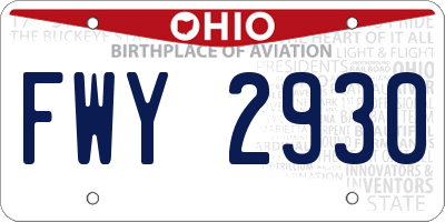 OH license plate FWY2930