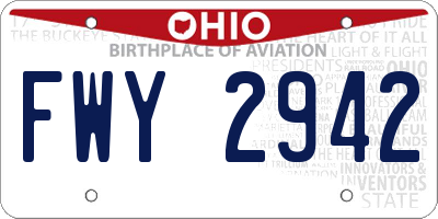 OH license plate FWY2942