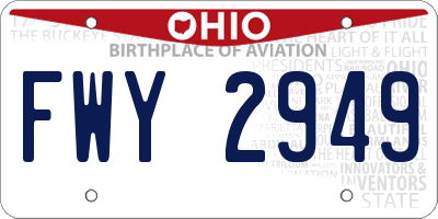 OH license plate FWY2949