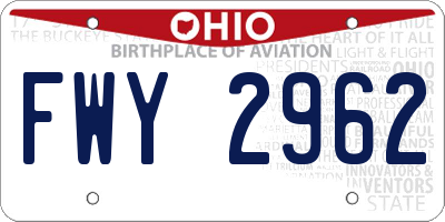 OH license plate FWY2962