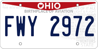 OH license plate FWY2972