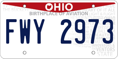 OH license plate FWY2973