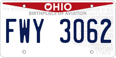 OH license plate FWY3062