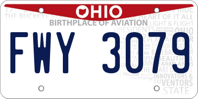 OH license plate FWY3079