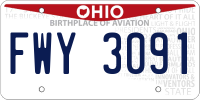 OH license plate FWY3091