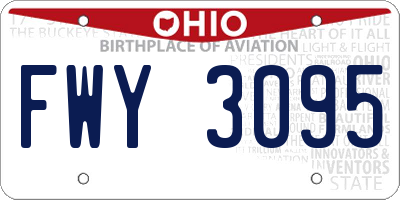 OH license plate FWY3095
