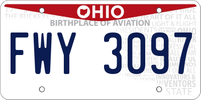 OH license plate FWY3097