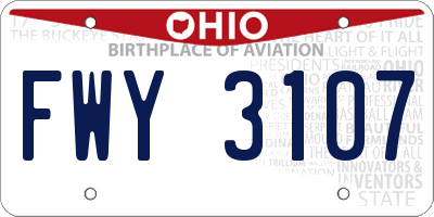 OH license plate FWY3107