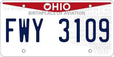 OH license plate FWY3109