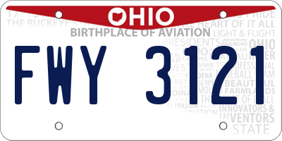 OH license plate FWY3121