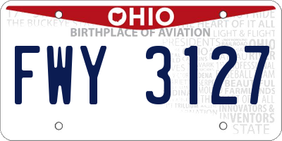 OH license plate FWY3127