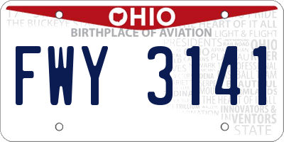 OH license plate FWY3141