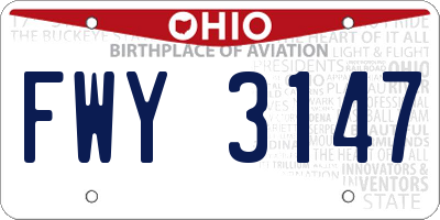 OH license plate FWY3147