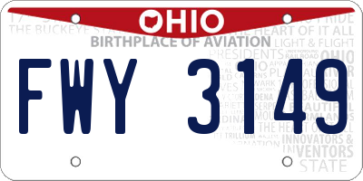 OH license plate FWY3149