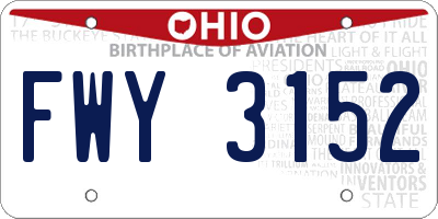 OH license plate FWY3152