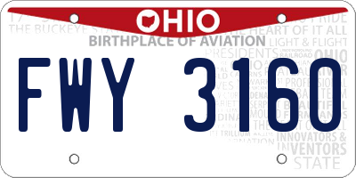 OH license plate FWY3160