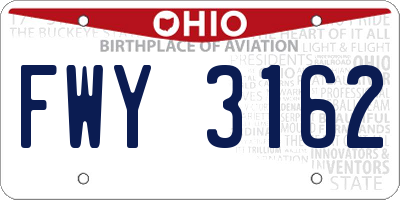 OH license plate FWY3162