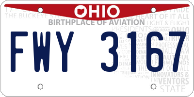 OH license plate FWY3167