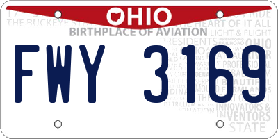 OH license plate FWY3169