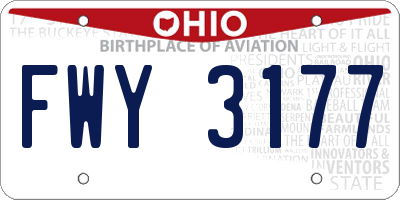 OH license plate FWY3177